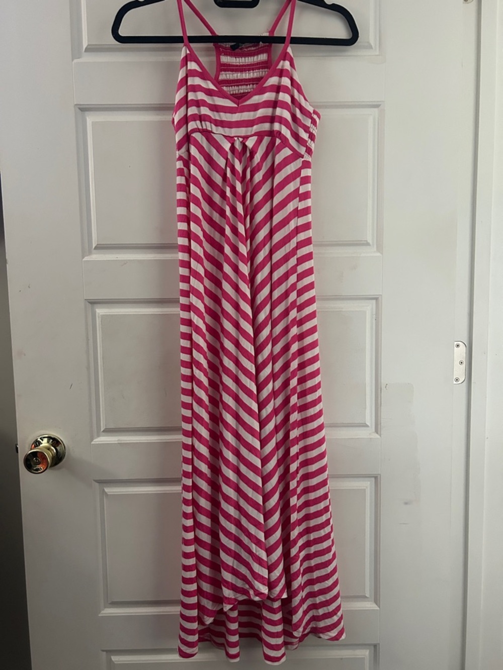 Pink and White Striped Maxi Sundress